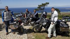 Cuatro�ribeirenses que viven en Washington llegaron en moto hasta Ribeira