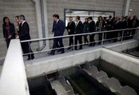 Detalle de la inauguración de la potabilizadora de agua, el pasado día 13 de febrero.