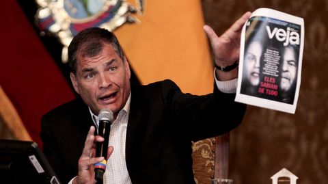 El presidente saliente de Ecuador, Rafael Correa