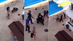 Brutal pelea entre unos turistas brit�nicos y unos vigilantes de seguridad en un hotel de Magaluf