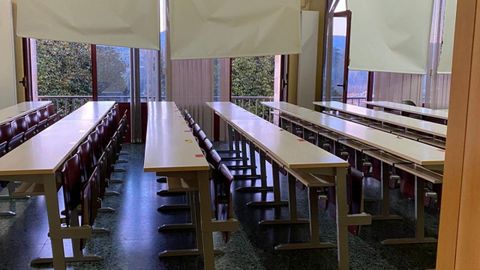 Aulario en el que se realizan exámenes de la Universidad de Oviedo