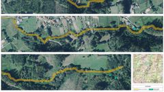 Parte de la nueva senda junto al río Maior en Lubre.