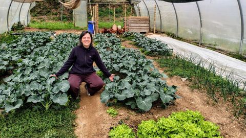 Ana Rodr�guez, na s�a explotaci�n ecol�xica de Carral