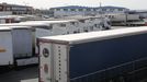La terminal de mercancas de Lugo, repleta de camiones parados