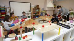 Alumnos de infantil en la escuela unitaria de Vilarello, que pertenece al CRA de Valga, el pasado curso