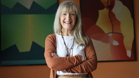 La escultora Ruth Lodeiro, este mi�rcoles, en Nigr�n.