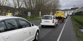 La explanada donde se encuentra la b�scula para los camiones est� situada a la entrada del pol�gono de Sab�n. 