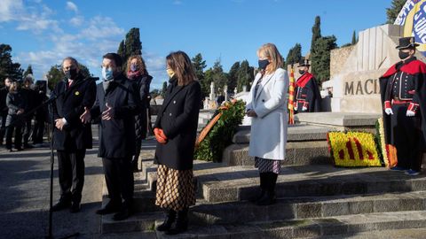 El presidente Aragon�s, durante su intervenci�n en el homenaje al expresidente Francesc Maci�   