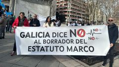 Parte de la delegacin lucense del Colexio de Mdicos, en la manifestacin en Madrid contra el Estatuto Marco de Sanidad.