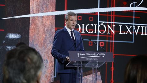 Alfonso Rueda, presidente de la Xunta, durante su discurso