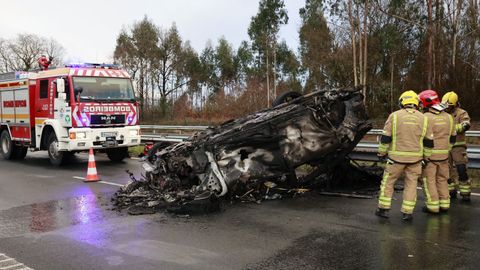Accidente con tres heridos en la AP-9