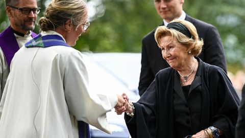 La reina Sonja, viuda del rey Harald.