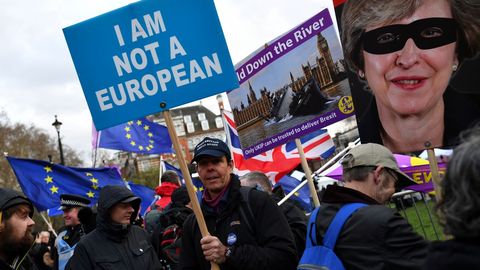 Protesta �probrexit� en el exterior de Westminster