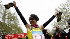 Vanessa Veiga celebra su victoria.