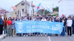 Decenas de persoas participaron no acto do BNG en memoria das m�rtires de Nebra na parroquia sonense