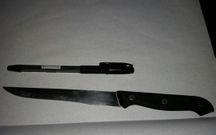 <span lang= es-es >El arma incautada</span>. La cuenta de Twitter del cuerpo municipal muestra el cuchillo intervenido en el operativo. La v�ctima lo hab�a cogigo para intentar defenderse de su agresor. Afortunadamente, no tuvo que utilizarlo gracias a la r�pida labor de los agentes. 