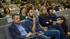 El alcalde, Xulio Ferreiro, y los concejales Xiao Varela, Mar�a Garc�a y Claudia Delso, durante el Foro Tecendo Litoral