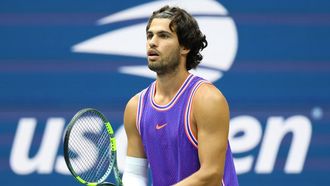 Carlos Alcaraz, en un entrenamiento previo al US Open.