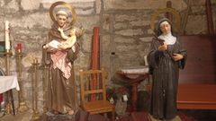 Las tallas de san Antonio y santa Rita que incorpora el templo de Traba