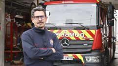 Enrique Su�rez D�az, este mi�rcoles, en el parque de bomberos de A G�ndara.