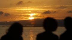 Una puesta de sol vista desde Vigo