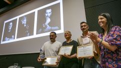 Los hermanos Lesmes durante el homenaje que el Concello les tribut� en el mes de mayo