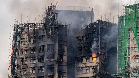 Estado de los edificios de Hong Kong afectados por un voraz incendio