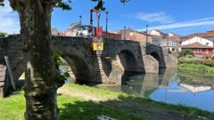 Un aspecto de los trabajos de limpieza de vegetaci�n realizados en el puente viejo