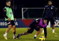 Silvio, en el suelo, se entren� por primera vez con el D�por.