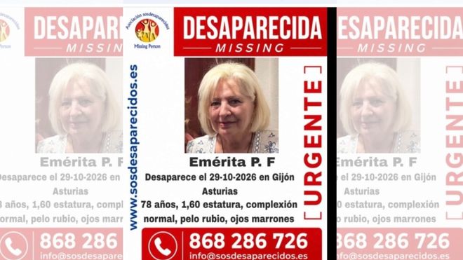 Cartel de b�squeda de una mujer desaparecida en Gij�n: Em�rita P.F..