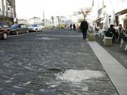 Rebacheo en el suelo de granito de la r�a Ferradores. 