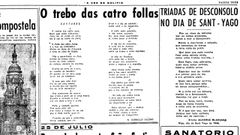 �O trebo das catro follas�, tal e como se publicou o 25 de xullo de 1945