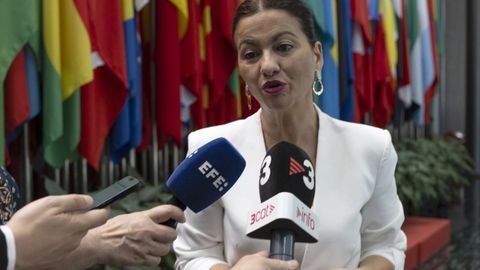 La ministra de Juventud e Infancia de Espa�a, Sira Rego, atiende a los medios en Pek�n (China), en una imagen de archivo.