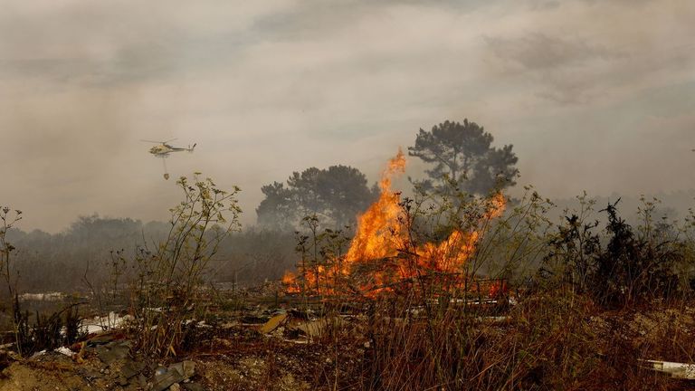 Incendio registrado esta semana en O Carqueixo, en Lugo, al que acudieron medios de Lugo y brigadas de Ancares y A Fonsagrada
