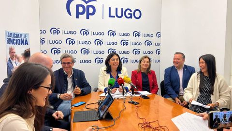 Imagen de archivo de una rueda de prensa del PP de Lugo