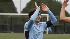 El canterano del Celta Xandre Fraga, en un partido del Juvenil A esta pasada temporada.