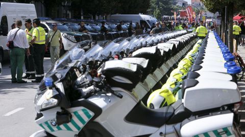 A pocos le pas� desapercibida la milim�trica colocacion de las motos de la Guardia Civil