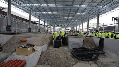 Obras en la estaci&oacute;n intermodal de A Coru&ntilde;a.