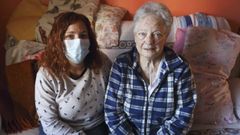 Mercedes junto a su sobrina Martina, que tambi�n super� el covid