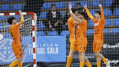 Alberto Mir�s, Mauro, Pitero e Izan celebran un gol al Tafa en el Vista Alegre.