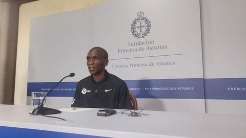 Eliud Kipchoge, galardonado con el Premio Princesa de Asturias de los Deportes 2023 en una rueda de prensa