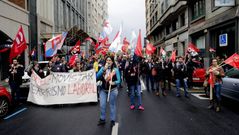 Manifestaci�n de trabajadoes de Extel-Atento