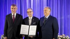 Andrej Babis, ex primer ministro checo; Herbert Kickl, lder del Partido Austraco de la Libertad (FP), y el primer ministro hngaro, Viktor Orbn.