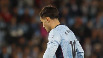 Miguel Romn, durante el partido entre Celta y Espanyol de este domingo en Balados.