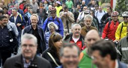 La marcha se inici� en Ferrol a las doce de la ma�ana y discurri� por As P�as hasta Fene en donde se sum� la plantilla de Astano. 