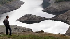 Los restos de Castro Candaz, cuando en 2020 volvieron a estar a la vista tras la bajada de nivel del agua en el embalse de Belesar