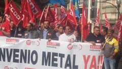 Protesta de los trabajadores del metal en Gij�n