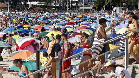Lleno total en Samil, en Vigo, este pasado lunes