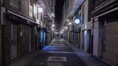 La calle de la Franja, vac�a durante el toque de queda.