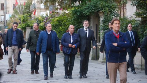 Rajoy se dirige a la bas�lica de Santa Mar�a de Pontevedra para asistir a la misa funeral por su padre